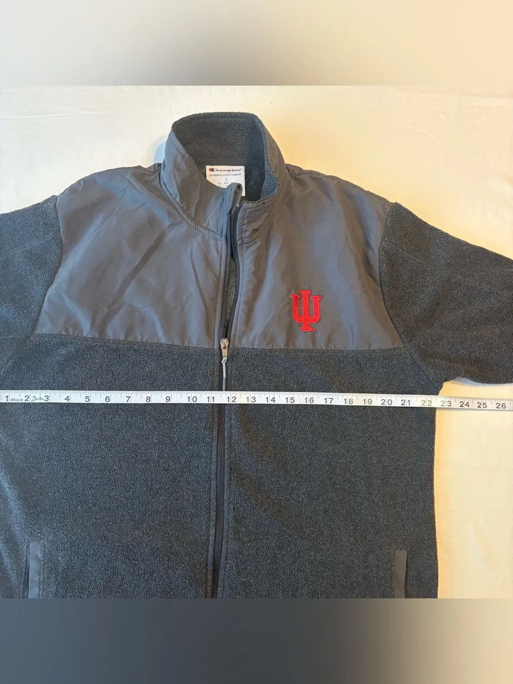 Champion Indiana Hoosiers Fleece Full Zip Jacket size L